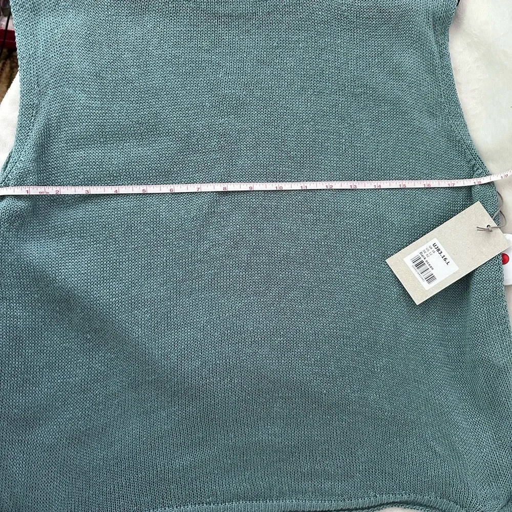 Poetry Teal Sleeveless Linen Sweater, US 12, 💗EUC - Picture 3 of 6